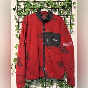 Naruto Shippuden Primitive Red and Black Graphic Jacket
